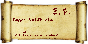 Bagdi Valéria névjegykártya