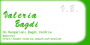 valeria bagdi business card